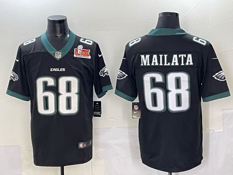Men Philadelphia Eagles #68 Mailata Black Nike 2025 Limited NFL Jersey 004